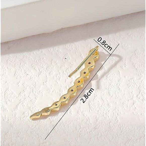 Gold Zircon Ear Climber - Picture 5 of 5